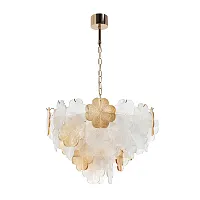Люстра подвесная Маллика (Mallika) A4077LM-10GO Arte Lamp прозрачная янтарная на 10 ламп, основание золотое в стиле современный флористика Люстра подвесная Маллика (Mallika) A4077LM-10GO Arte Lamp прозрачная янтарная на 10 ламп, основание золотое в стиле современный флористика